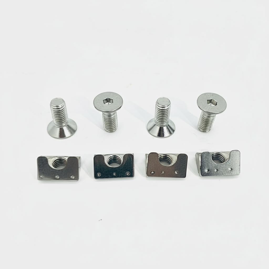 M8 Flat Head Cap Screws and T-Nuts (Set of 4)